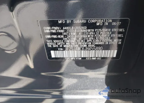 2018 Subaru Forester 2.5I Touring from USA, damaged, VIN JF2SJAWC6JH455890